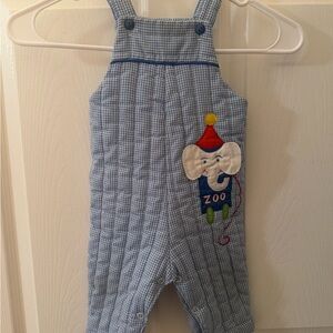 Vintage Blue Elephant Overalls Boys 6-9 Months